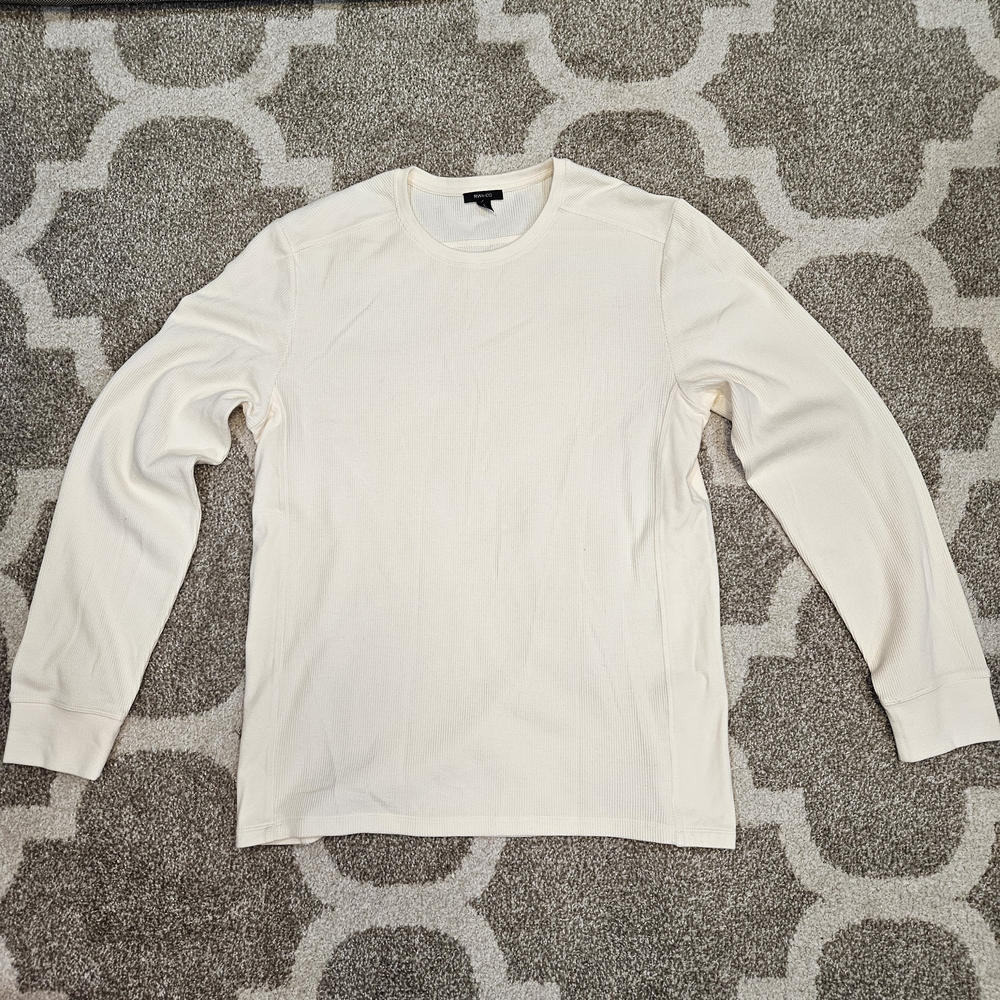 RW&CO. Off-White Textured Long Sleeve Top
